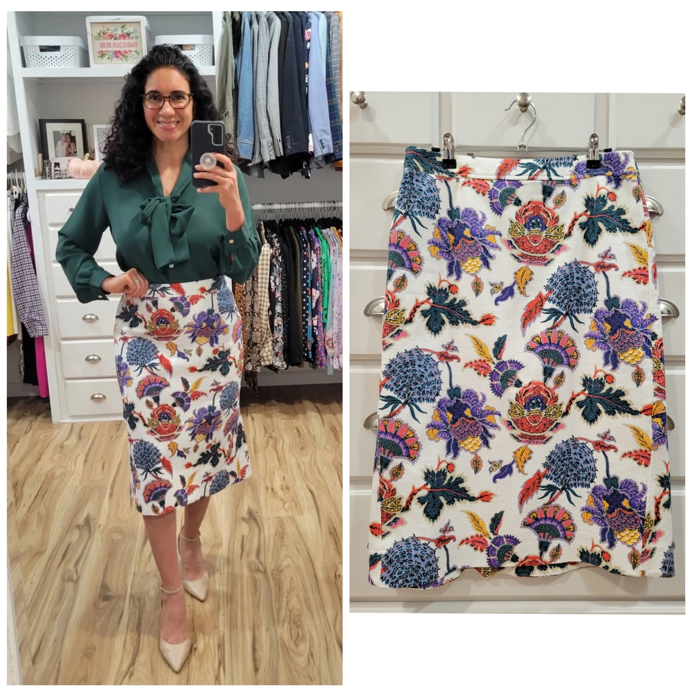 NWT J. Crew Paisley Floral Print Pencil Skirt